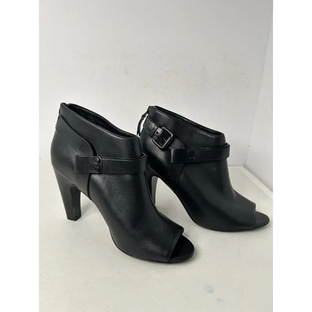 Vero Cuoio  Nikoletta Womens Size 8 Blk‎ Leather Ankle Boots Made In Brazil EUC